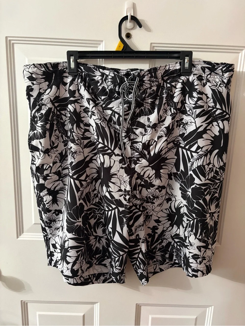 George Black & White Floral Athletic Swim Shorts